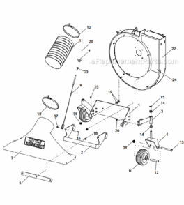 NozzleFront_Wheel_Assembly Diagram and Parts List for 5612-12-01  Little Wonder Leaf Blower / Vacuum